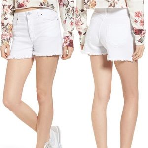 bp by Nordstrom Distressed Denim Cutoff Shorts White Size 25